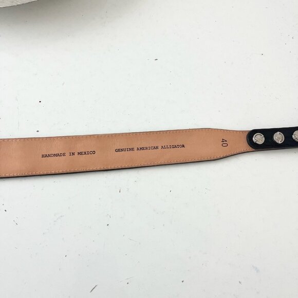 Rod Patrick Boots Western Belt 1.5 in Taper Mens 42 Black Caiman Genuine Leather - Picture 8 of 8